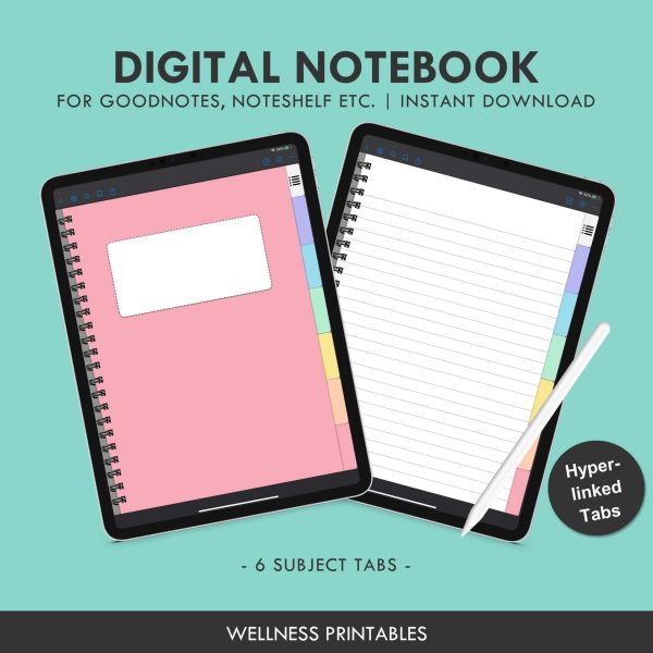 digital notebook 6 tabs