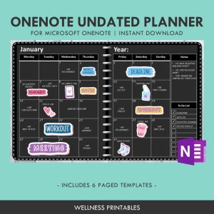 onenote template undated planner