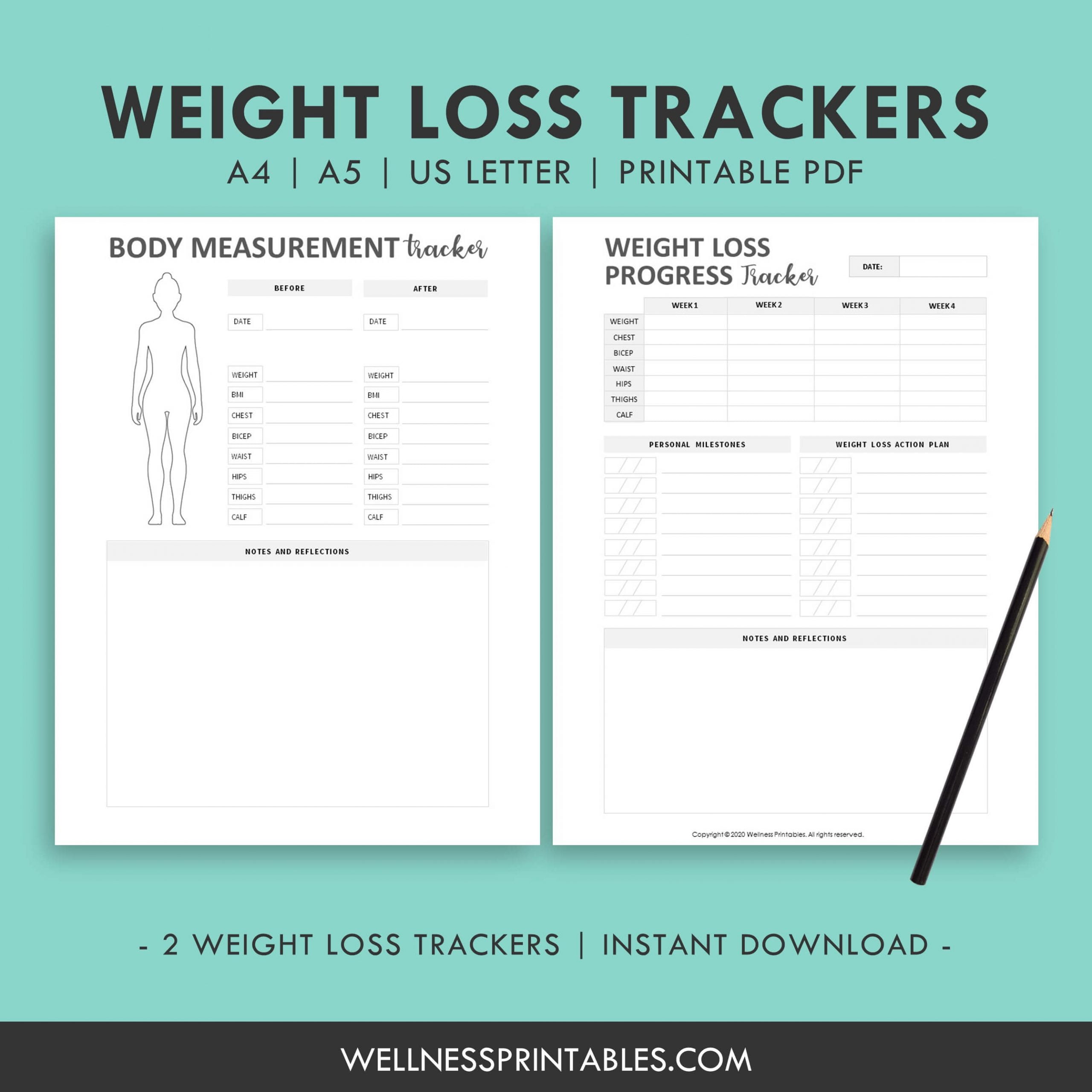 Weight Loss Tracker Printable - Wellness Printables