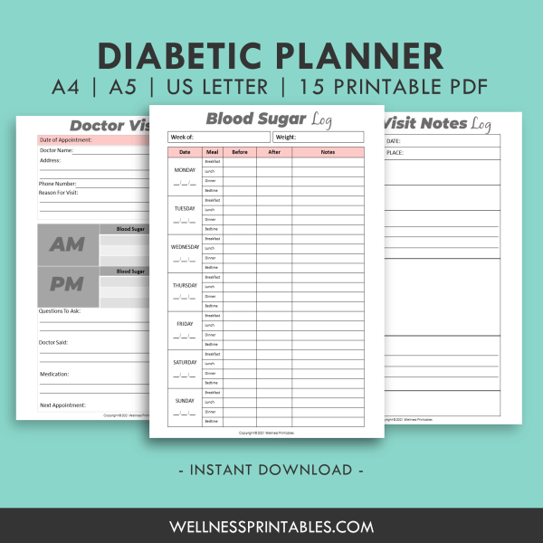blood sugar tracker diabetic planner