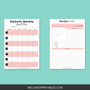 Diabetic Meal Planner Printable - Wellness Printables