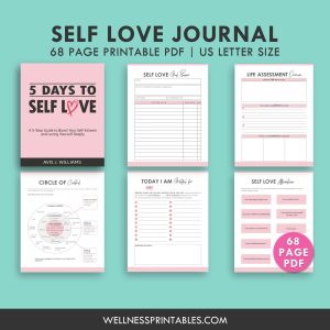 Self Love Journal And Guided Meditation MP3 - Wellness Printables