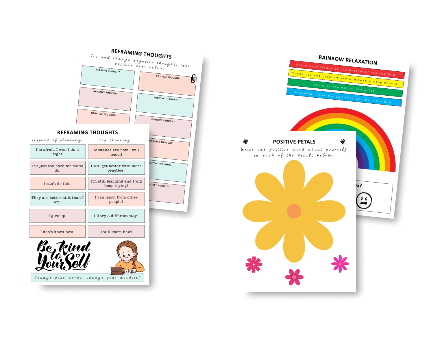 Cbt Activities for Kids Worksheets Wellness Printables